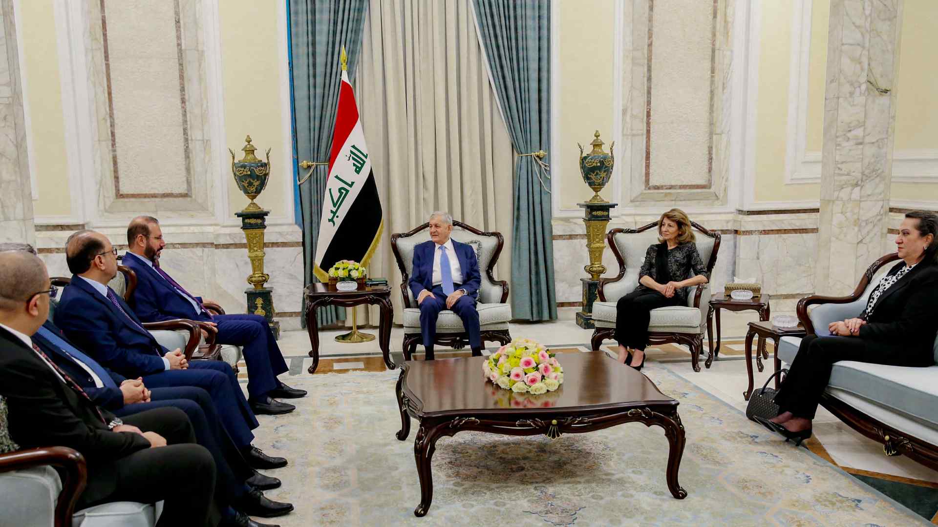 Iraqi President and First Lady's meeting with the Head of the Foundation of Martyrs.