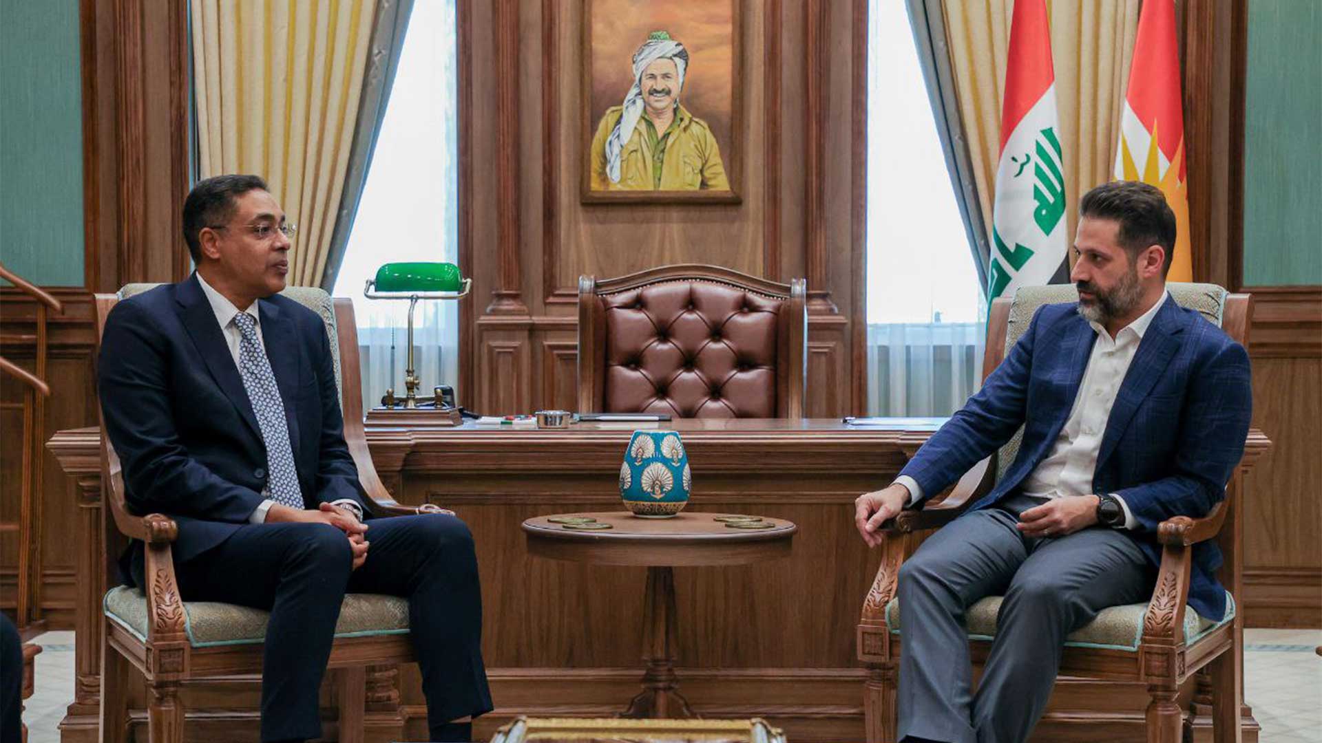 Qubad Talabani, Deputy Prime Minister of the Kurdistan Region, and Tariq Abdullah al-Faraj, Ambassador of Kuwait to Iraq,