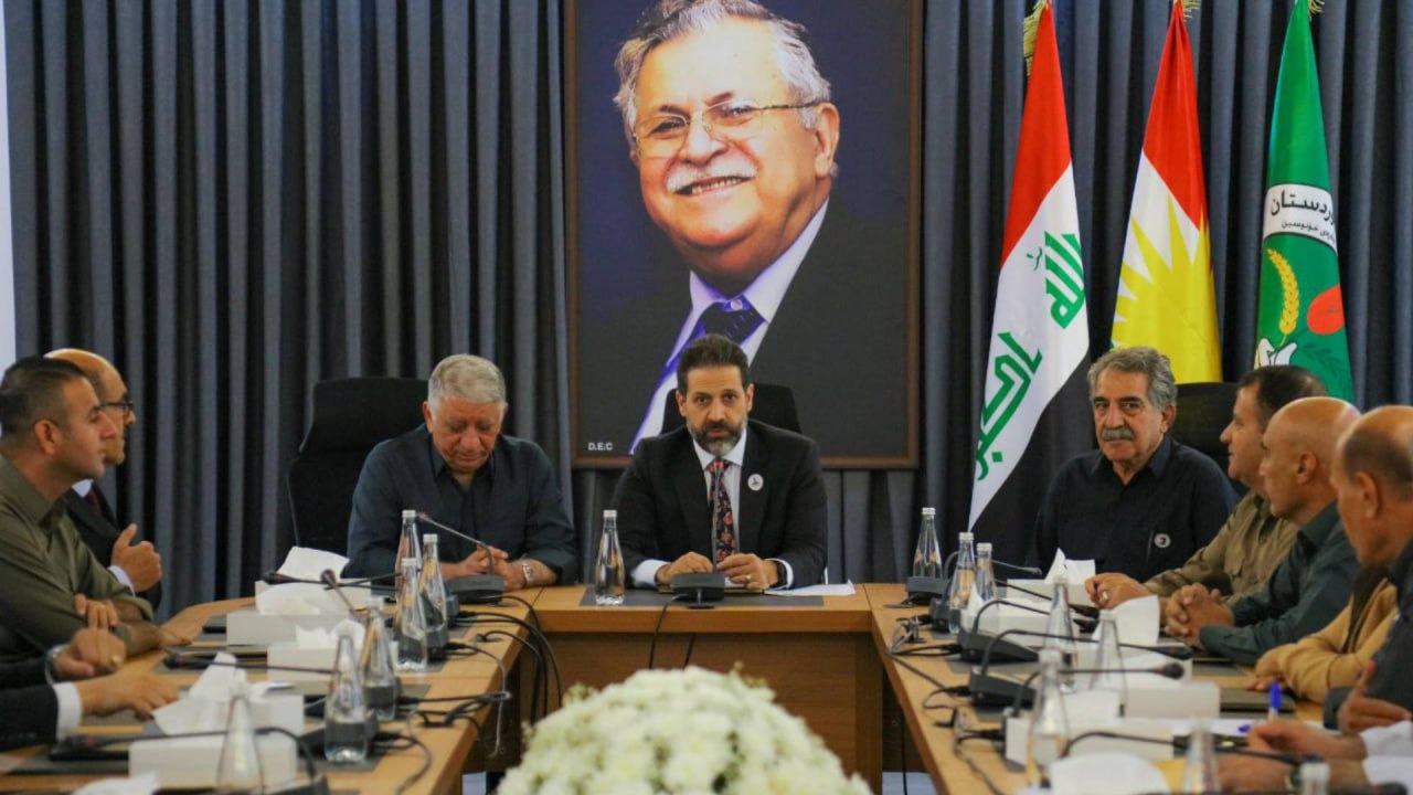  Qubad Talabani with PUK officials in Chamchamal.