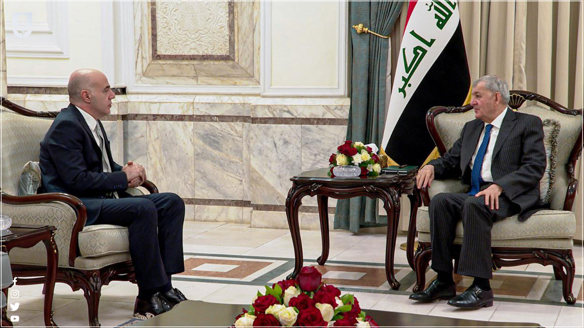  Iraqi President with the Turkish ambassador at Salam Palace