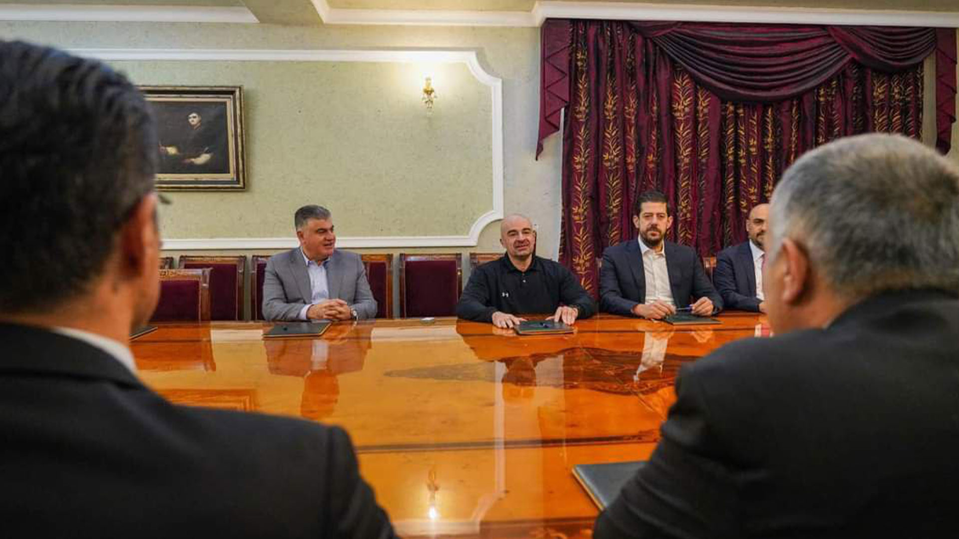 President Bafel welcomes Jamal al-Karboli at Dabashan