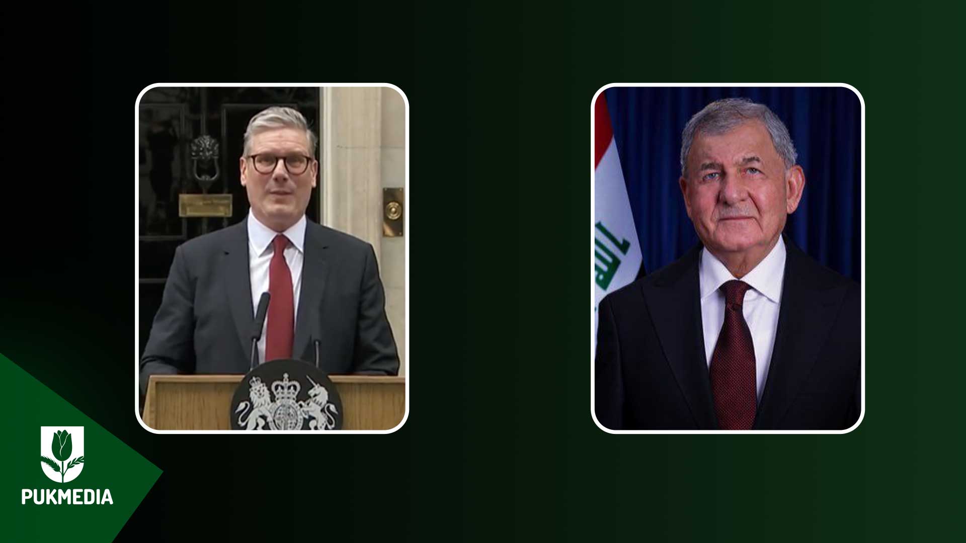  Iraqi President Abdullatif Jamal Rashid and Keir Starmer, the newly appointed British Prime Minister.