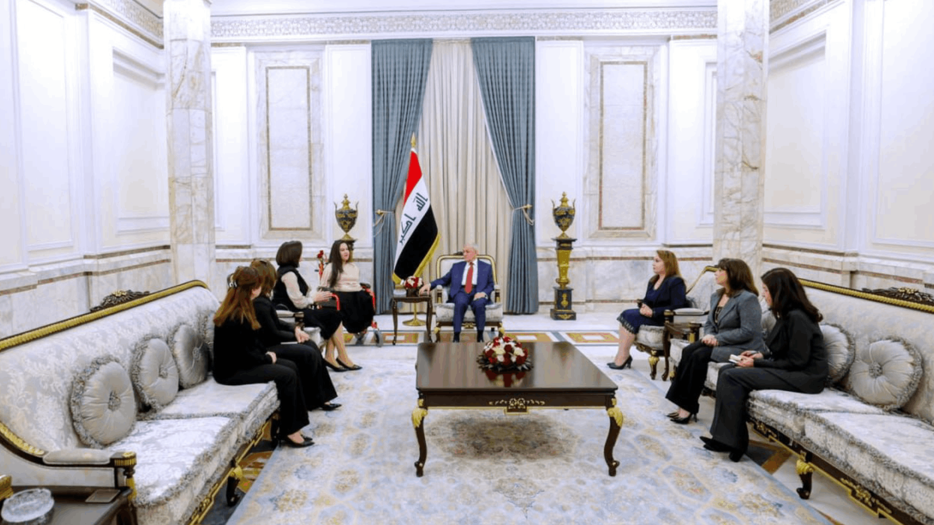  President Rashid meets a number of women