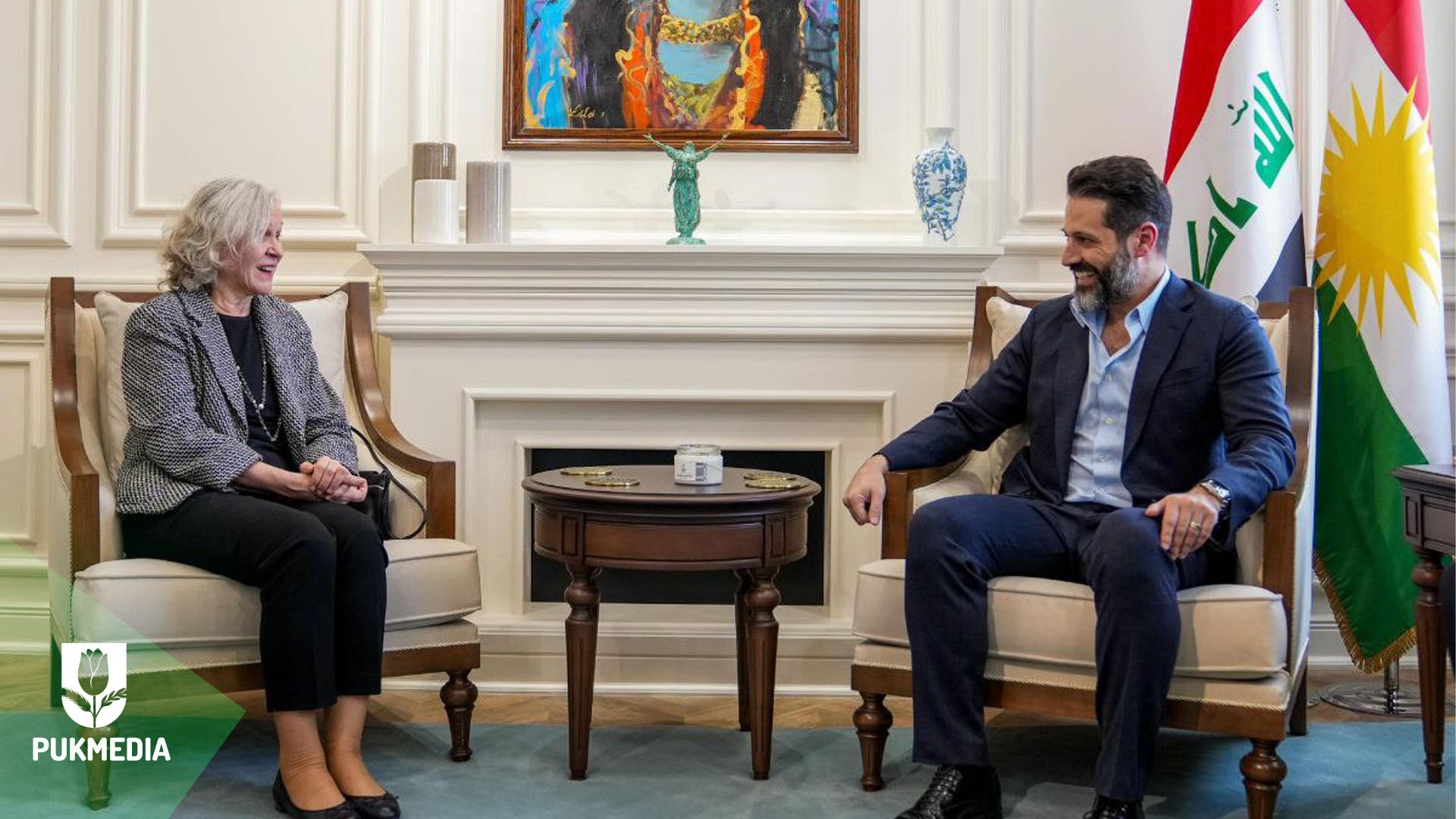  DPM Qubad Talabani and Anu Saarela, the newly appointed Finnish Ambassador to Iraq.