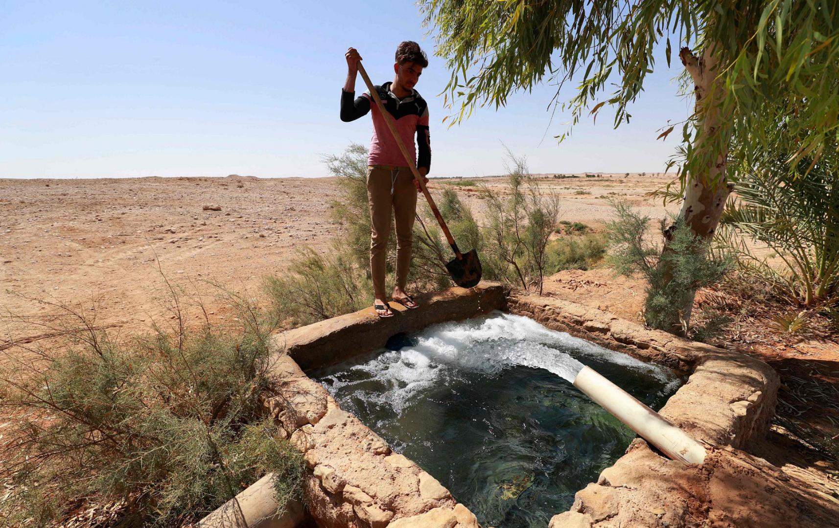 Pumps draw salty water from wells in Al-Sahl. Residents say they use the water unfiltered for drinking and washing, and for their animals, while rainwater is used for farming Ahmad AL-RUBAYE AFP