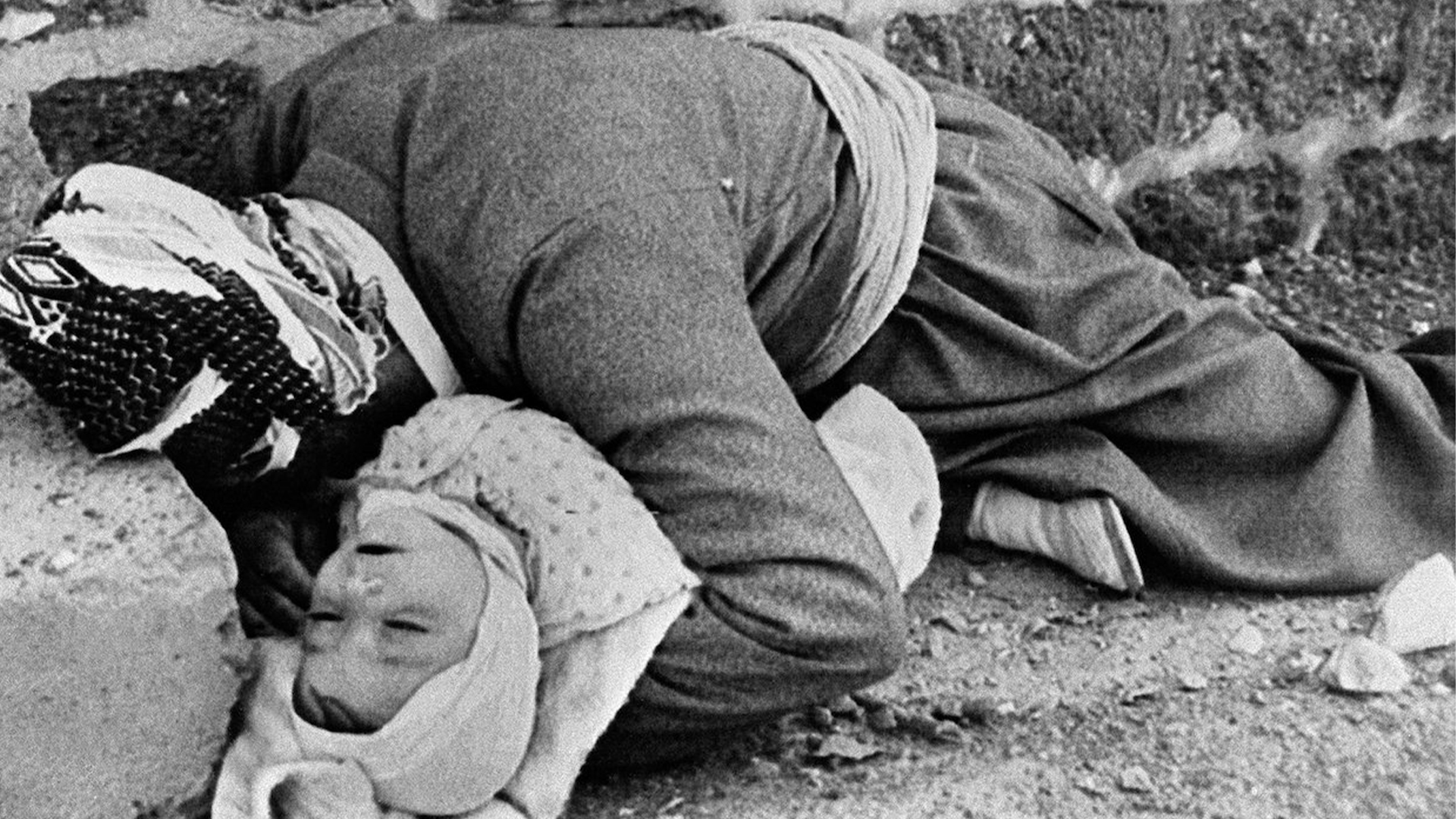  In the picture dated 20 March 1988, Omar Khawar, a Kurdish father, holds his baby in his arms in Halabja, Kurdistan Region. Both were killed in an Iraqi chemical attack on the city.