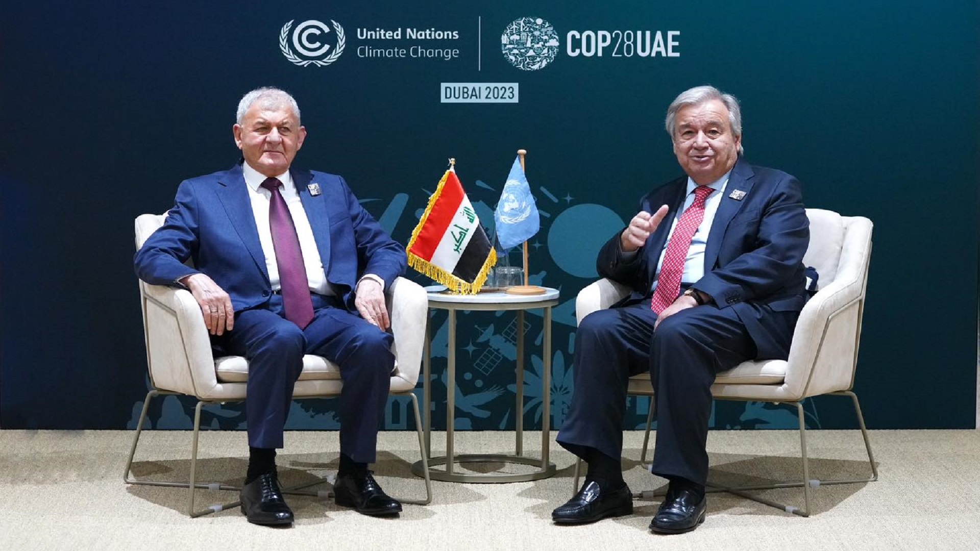  Iraqi President and UN Secretary-General.