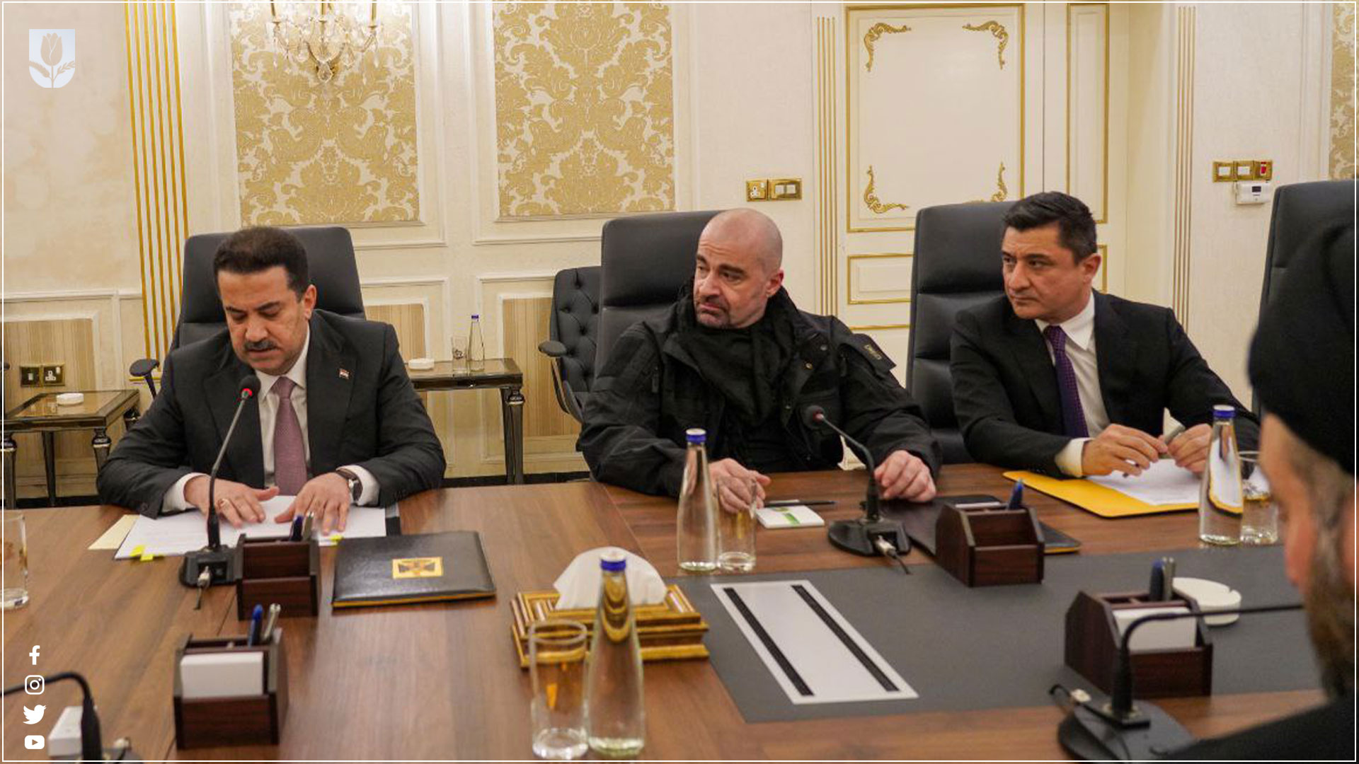  President Bafel in the middle, Iraqi Prime Minister on the left and Iraq's Justice Minister on the right. PUKMEDIA