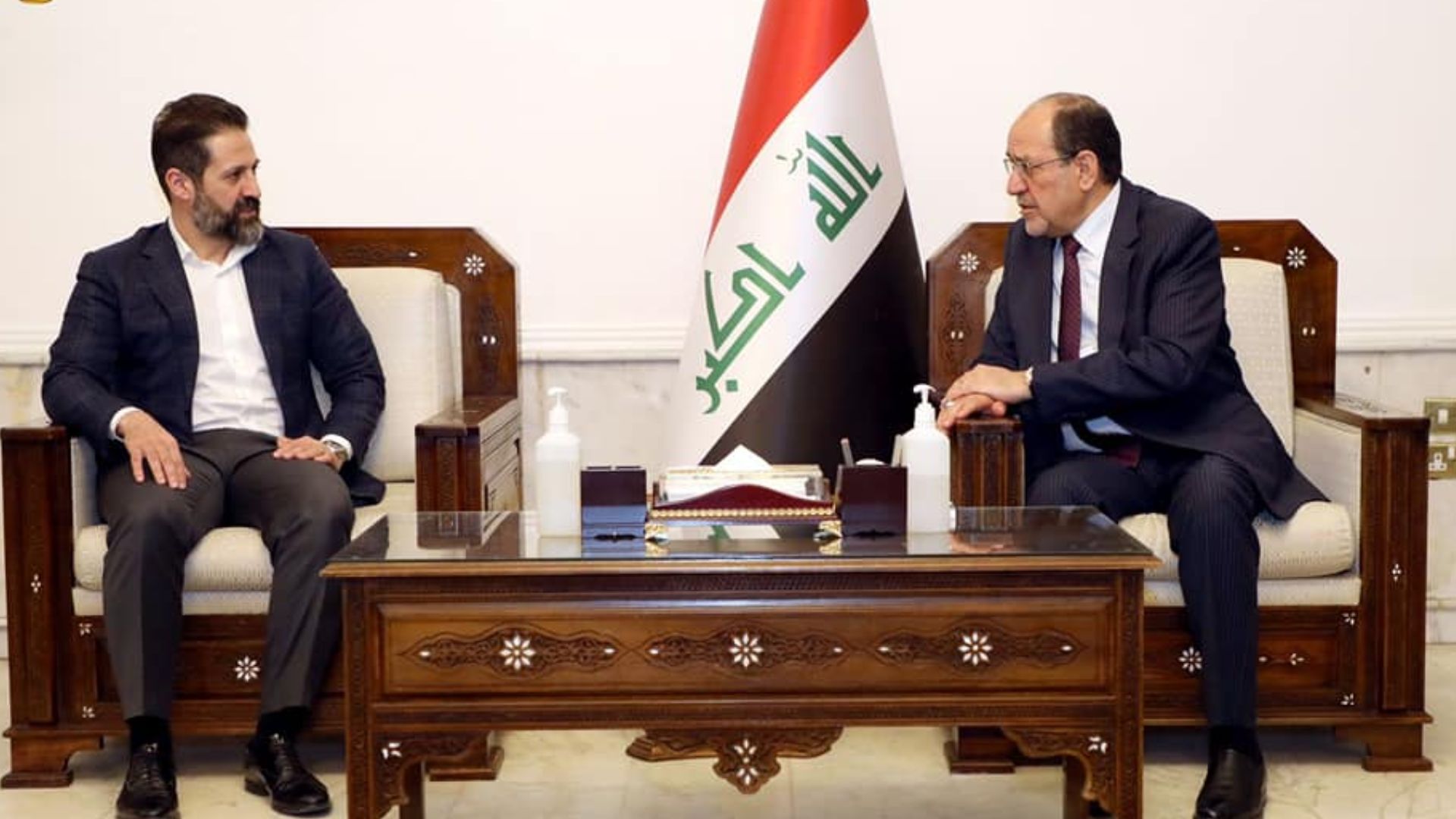 Qubad Talabani discusses the political and security situation with Nuri Al-Maliki.