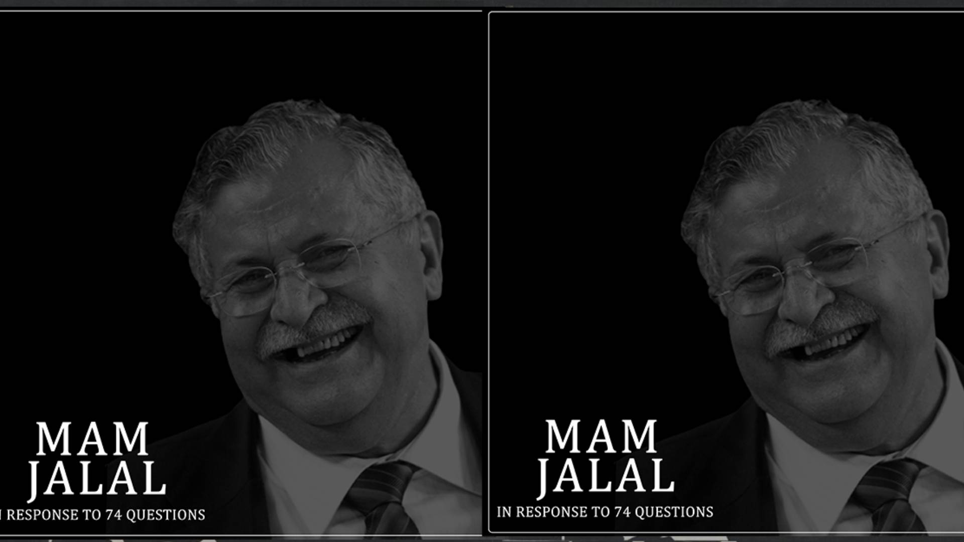 The cover of the book "Mam Jalal in Response to 74 Questions"