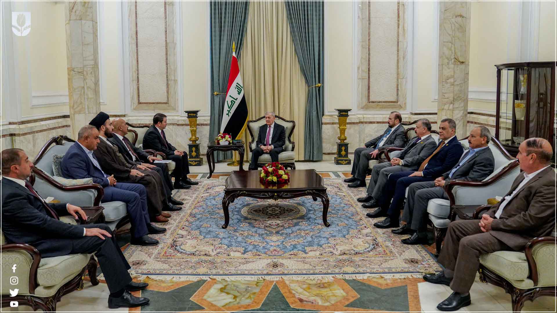  Iraqi President met a delegation including the Yazidis' Representative at Salam Palace. Credit: Iraqi President