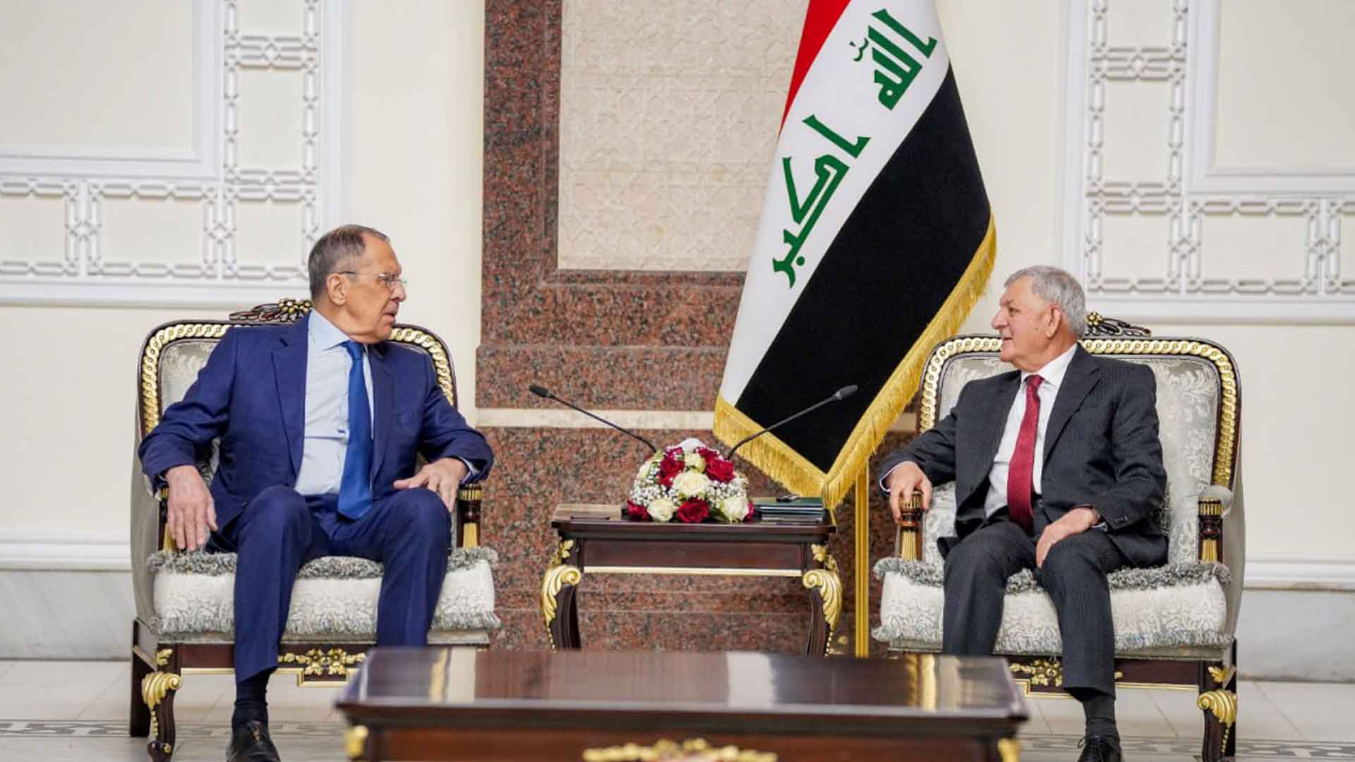  President Rashid meets with Russian Foreign Minister Sergey Lavrov in Baghdad