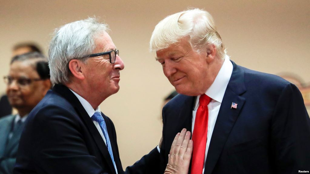 Jean-Claude Juncker Û Donald Trump -July 8, 2017. REUTERS
