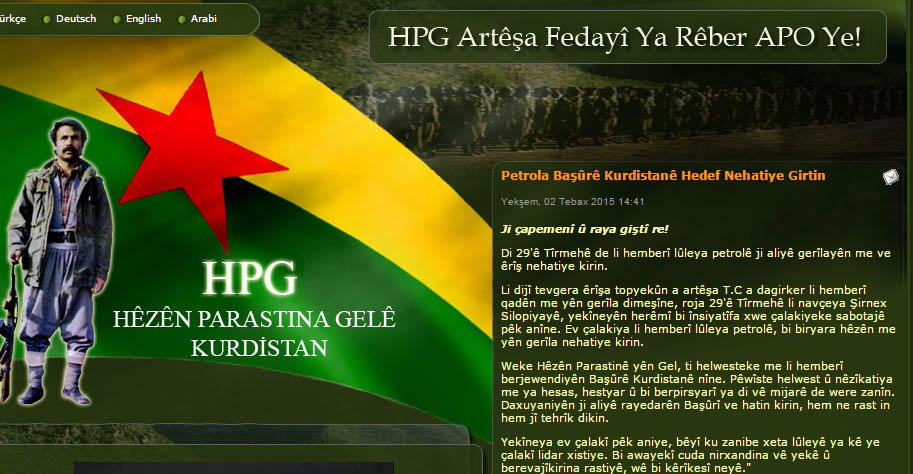 HPG: Petrola Başûrê Kurdistanê Hedef Nehatiye Girtin