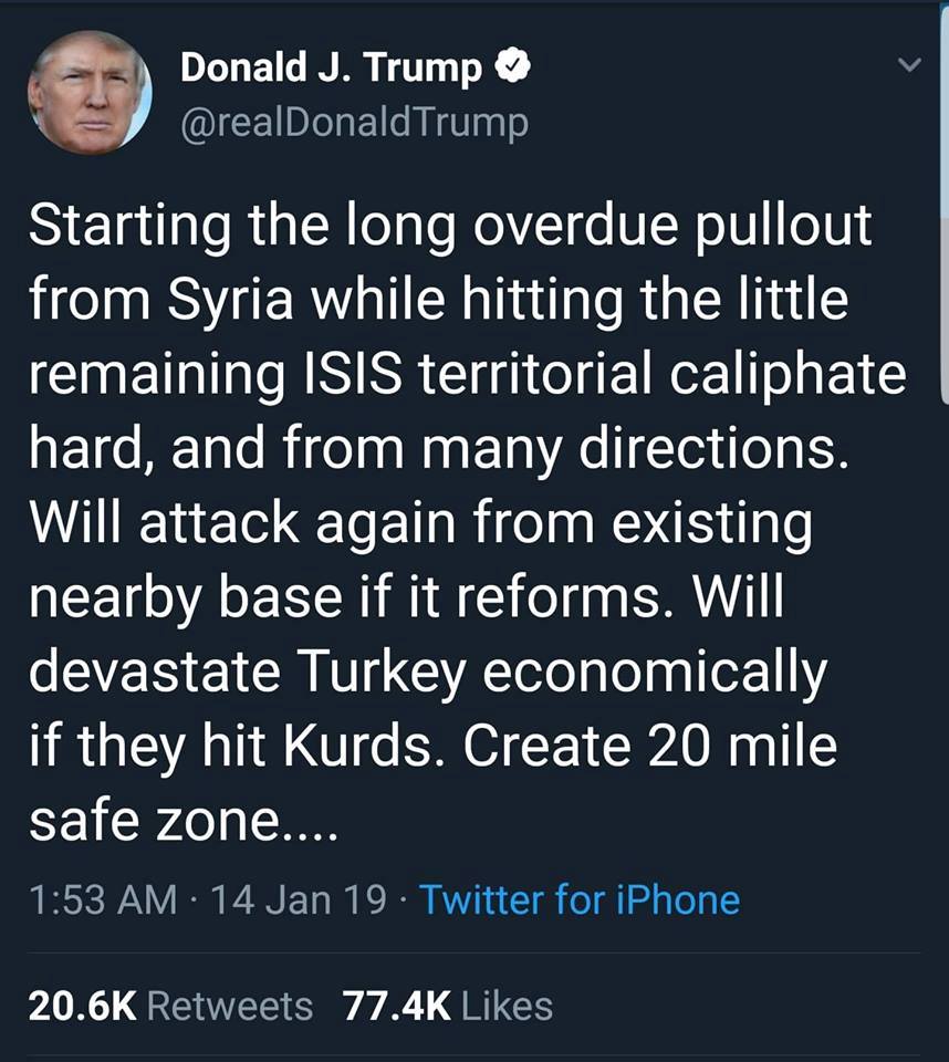 Trump hereşey Turkiyê kir ku êrîşê Kurdan neke